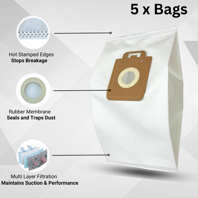 10 Premium Synthetic Vacuum Cleaner Bags Suit Nilfisk King Extreme Elite