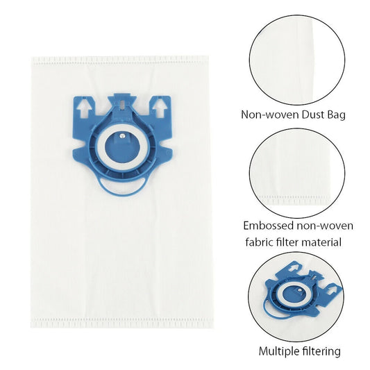 12 x 3D Synthetic GN Type Miele Vacuum Cleaner Bags + 2 Filters