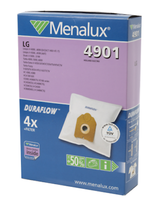 4 Synthetic Vacuum Cleaner Bags Suit Most LG including V4000 SERIES V-CA500 SERIES V5000 SERIES V6000