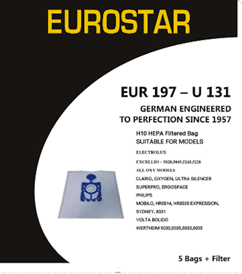 5 HEPA Synthetic Vacuum Cleaner Bags Suit Most Electrolux