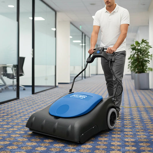New Pullman Advance commercial wide area vacuum cleaner for large carpeted areas