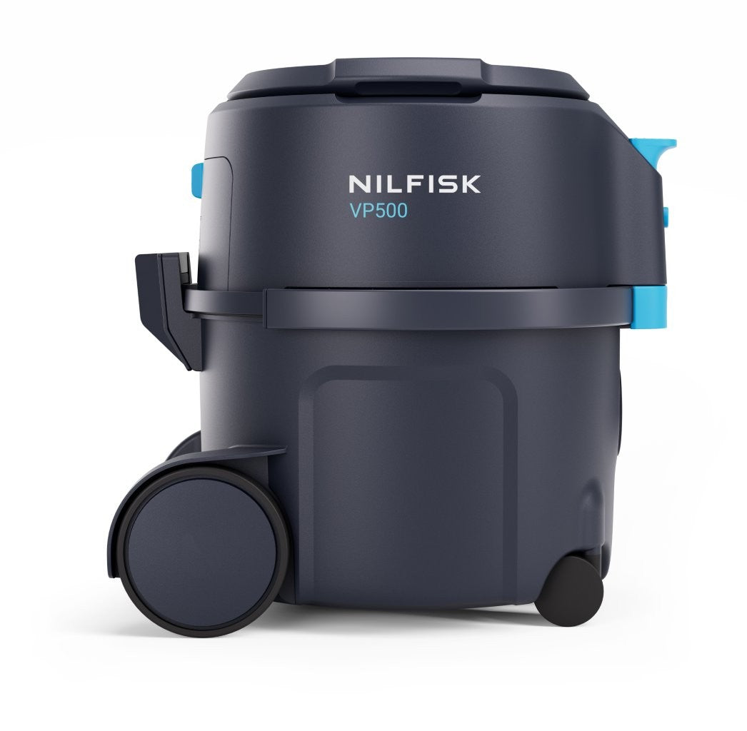 Nilfisk VP500 cordless battery powered commercial vacuum cleaner 90 minutes runtime