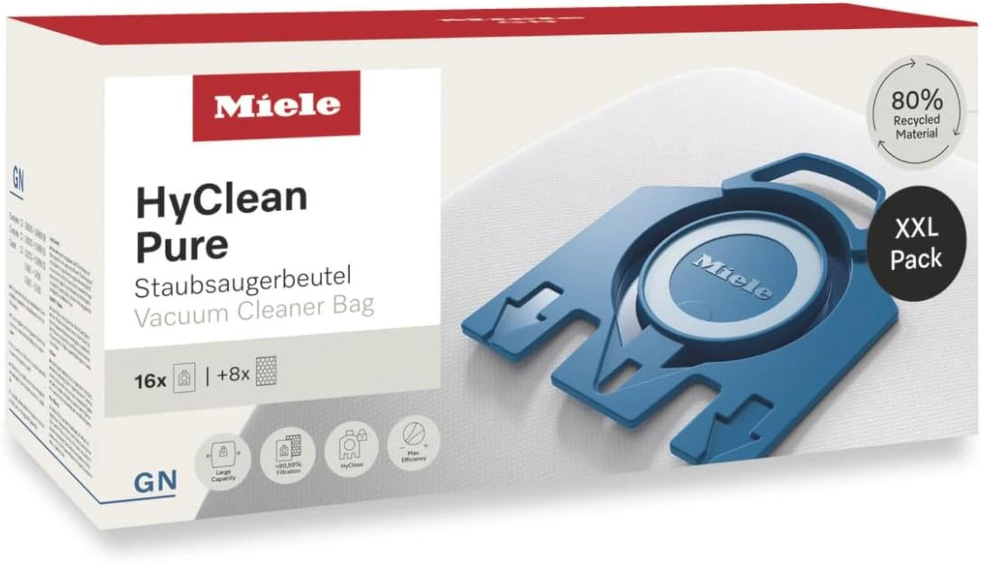 Genuine Miele GN HyClean 3D XXL 16 vacuum cleaner bags 8 Filters