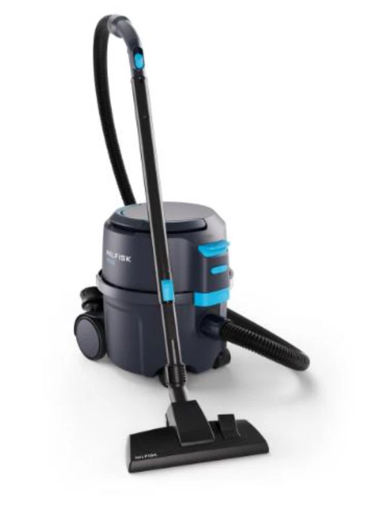 Nilfisk VP500 cordless battery powered commercial vacuum cleaner 90 minutes runtime
