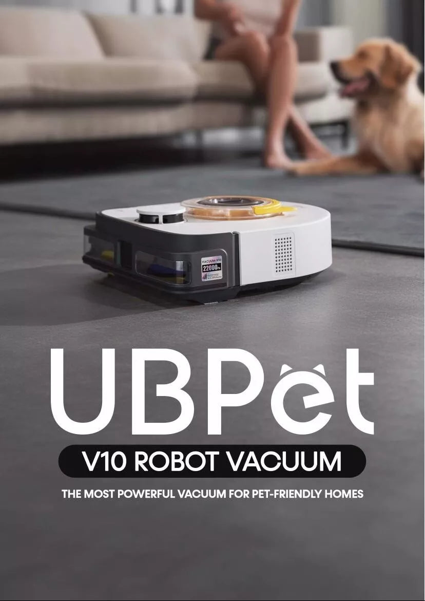 UBPET V10 22000 Pa Cyclone Robot Vacuum Cleaner, Designed for Pet Hair