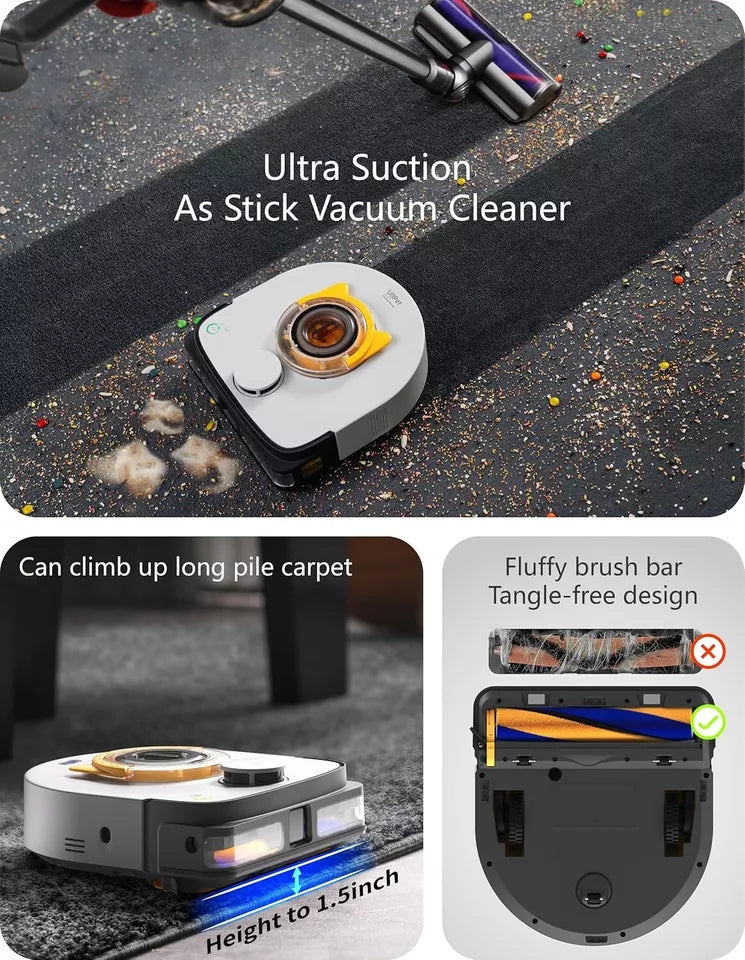 UBPET V10 22000 Pa Cyclone Robot Vacuum Cleaner, Designed for Pet Hair