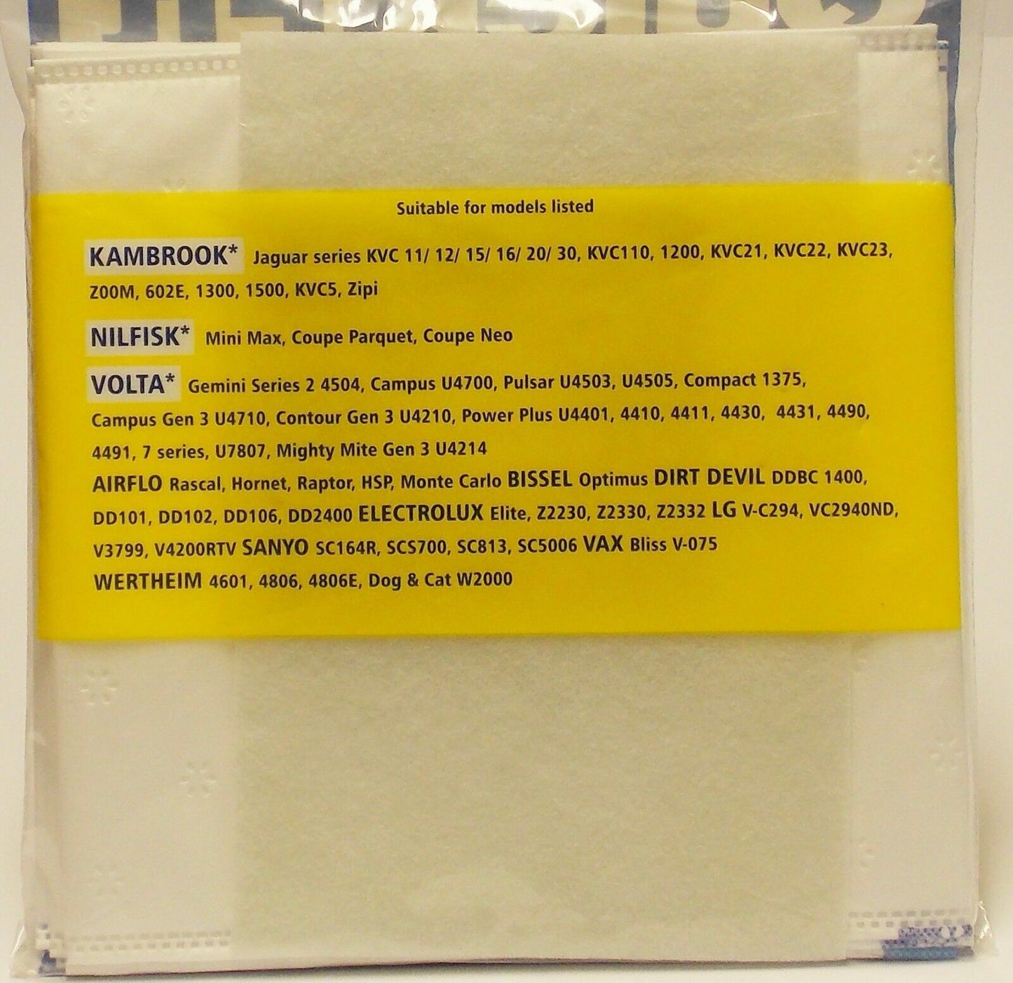 10 Synthetic Vacuum Cleaner Bags same as  QB832 Suit Nilfisk Volta Vax Wertheim