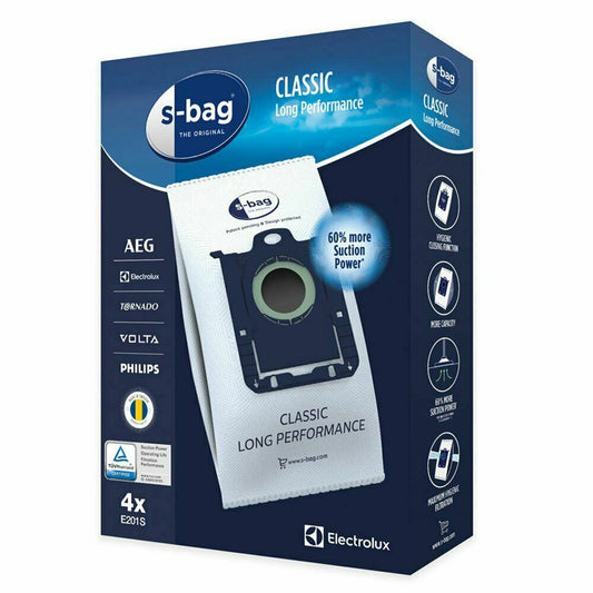 8 Genuine Electrolux Classic S-Bag Vacuum Cleaner Bags E201S