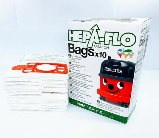 10 Genuine Numatic NVM-1CH HepaFlo Vacuum Cleaner Bags for Henry Junior Hetty James and more