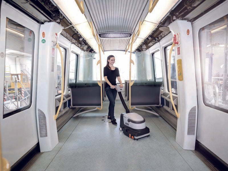 Nilfisk SC250 Battery Scrubber Dryer Sweeper Compact Walk Behind