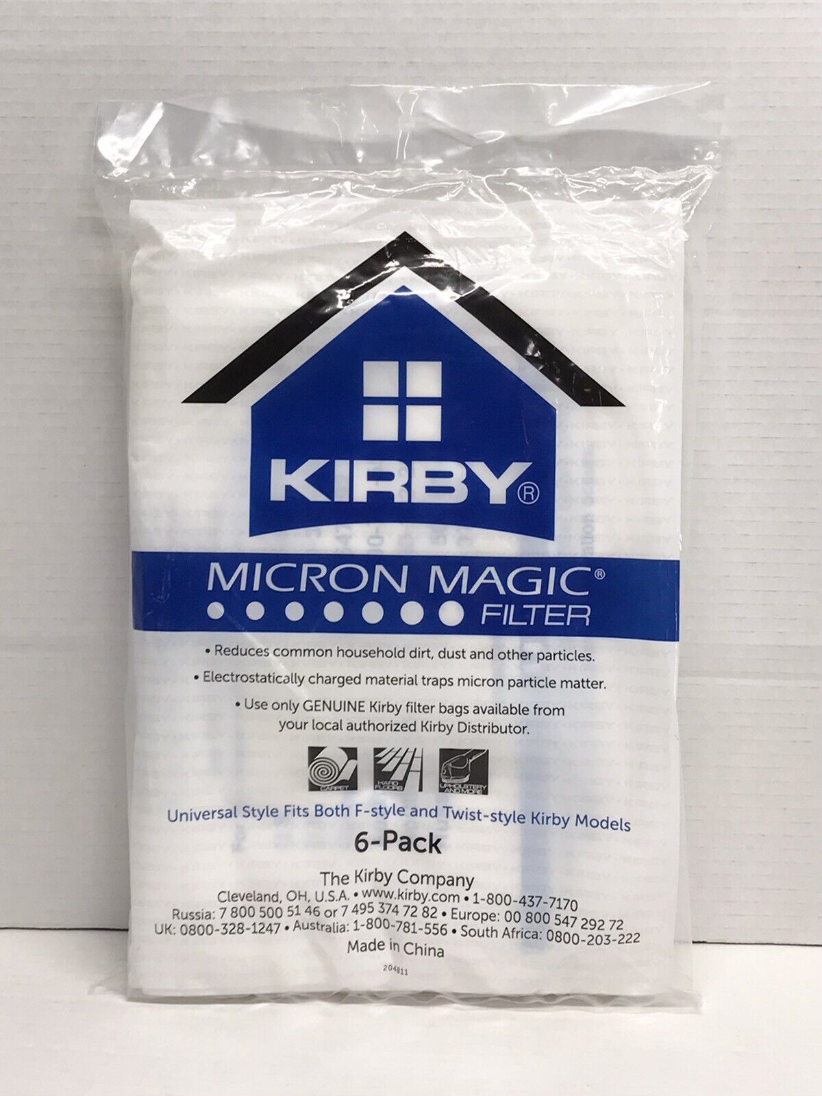 6 x Genuine Kirby Micron Magic Filter vacuum cleaner bags Fits All Kirby Models