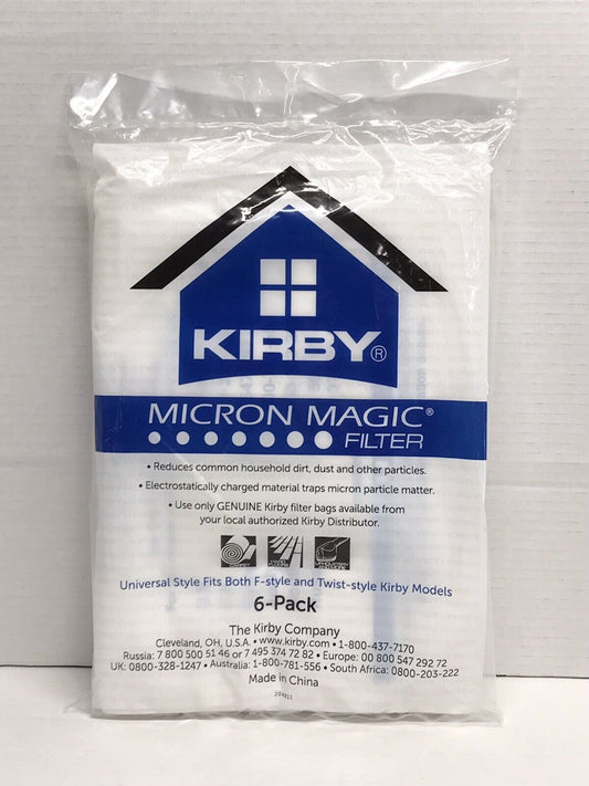 6 x Genuine Kirby Micron Magic Filter vacuum cleaner bags Fits All Kirby Models